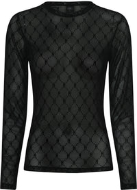 FORUDBESTILLING - HTD Logo Mesh Bluse, Sort