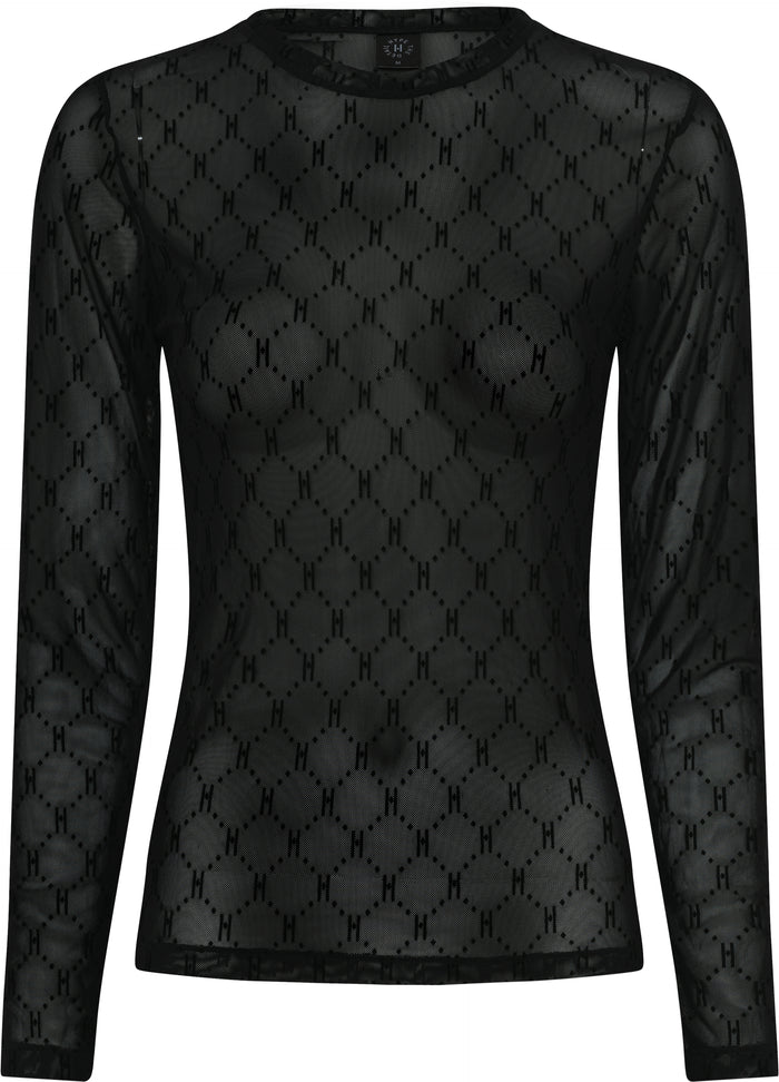 FORUDBESTILLING - HTD Logo Mesh Bluse, Sort