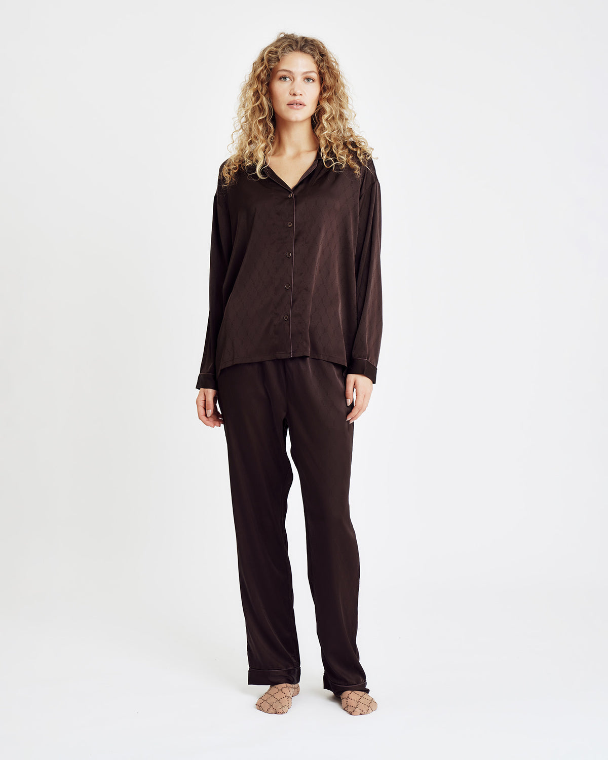 HTD Satin Pyjamas, Brown