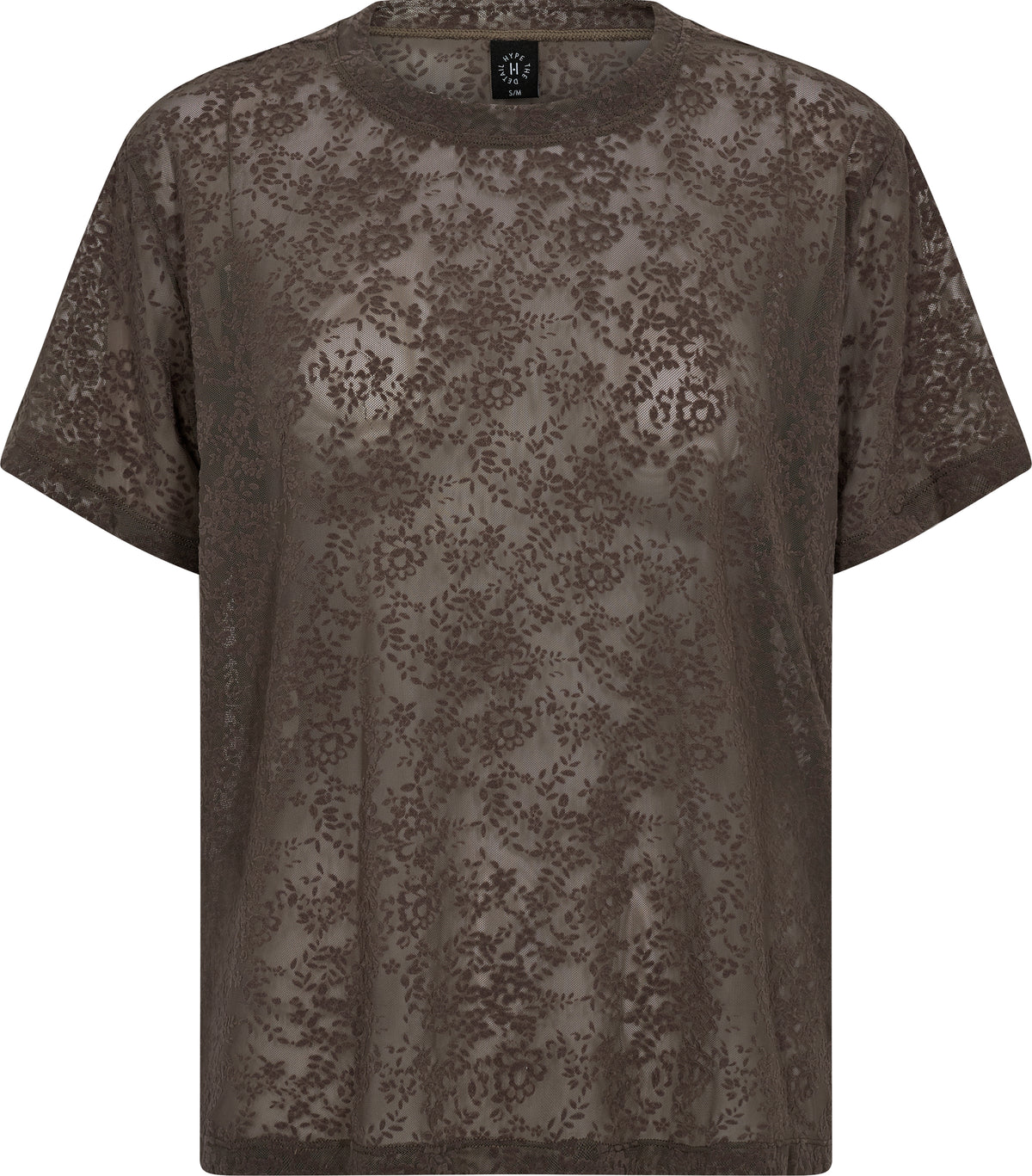 HTD Floral Mesh Tee, Brun