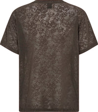 HTD Floral Mesh Tee, Brun