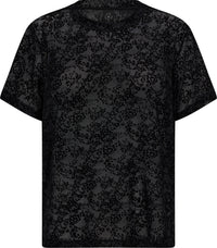 HTD Floral Mesh Tee, Sort