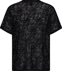 HTD Floral Mesh Tee, Sort