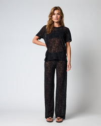 HTD Floral Mesh Tee, Sort