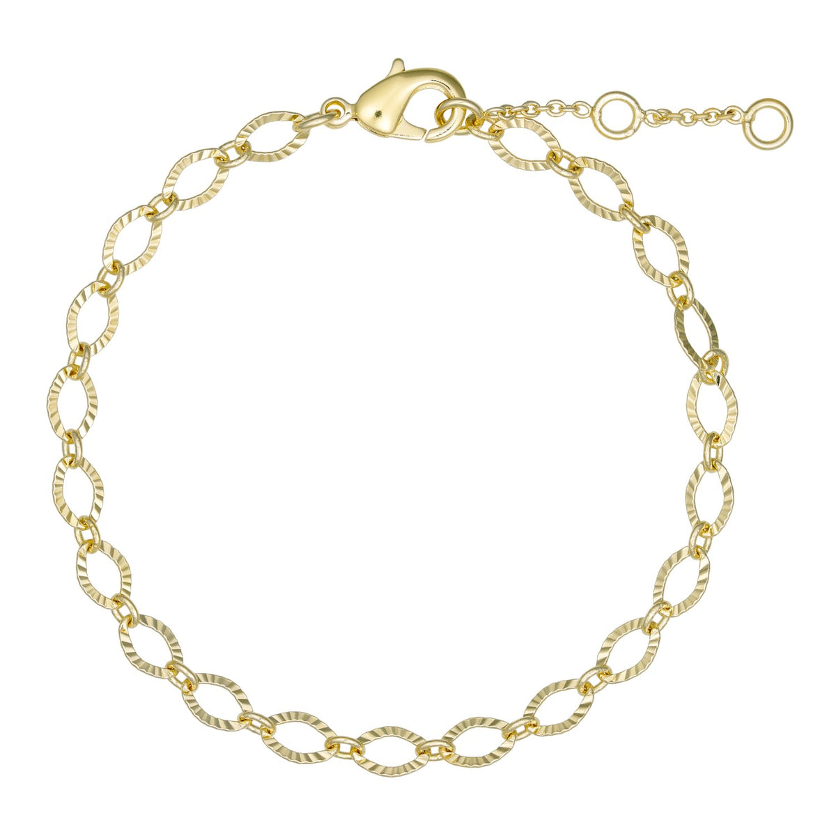 Oval Chain Armbånd, Guldbelagt