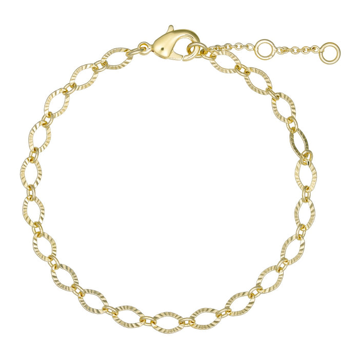 Oval Chain Armbånd, Guldbelagt