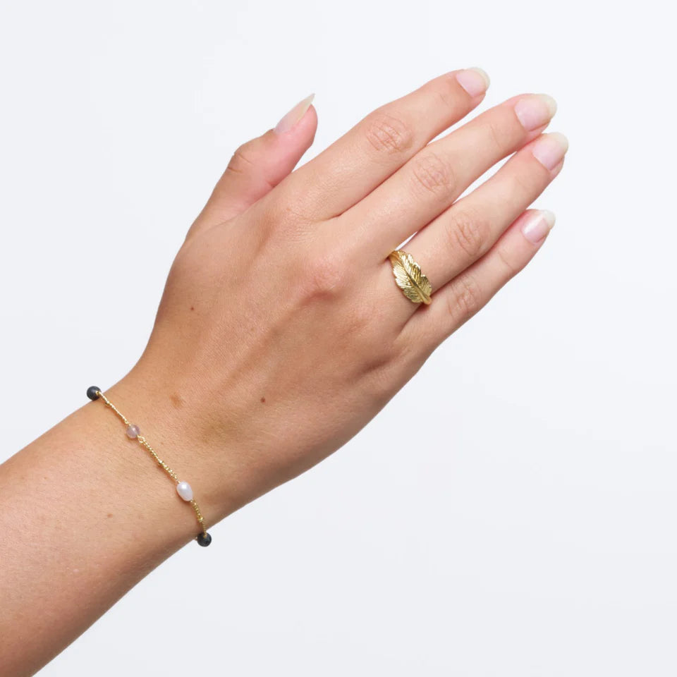 Anais Armbånd, Smoky Rosa, Guldbelagt