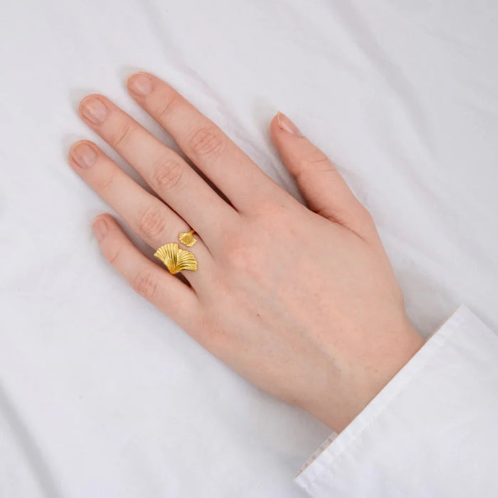Ginkgo Ring, Guldbelagt