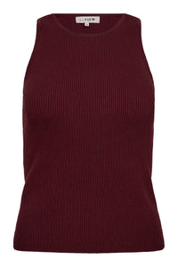 Rib Top Knit, Burgundy