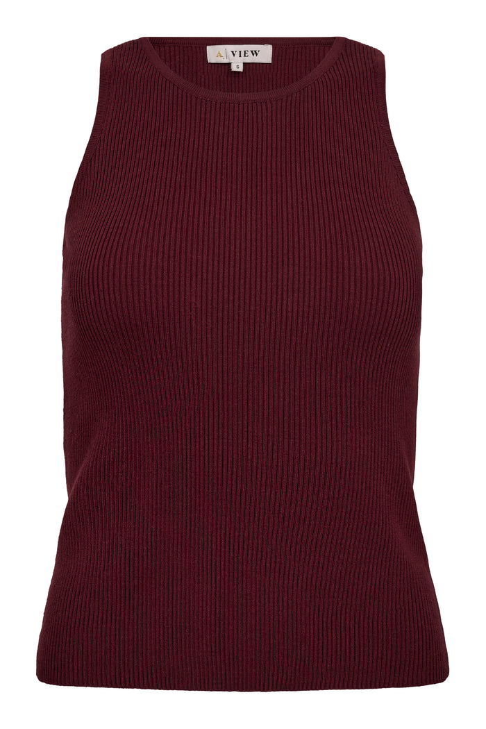 Rib Top Knit, Burgundy
