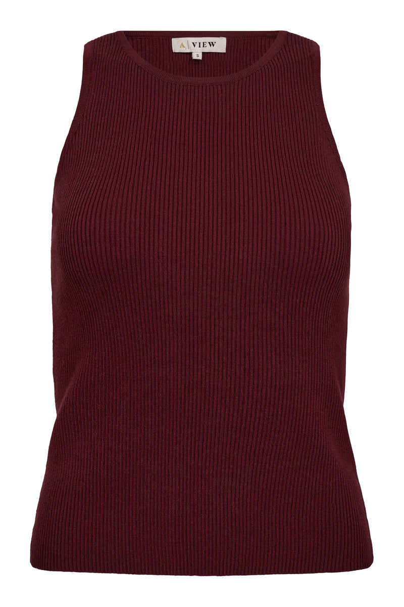 Rib Top Knit, Burgundy