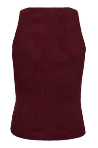 Rib Top Knit, Burgundy