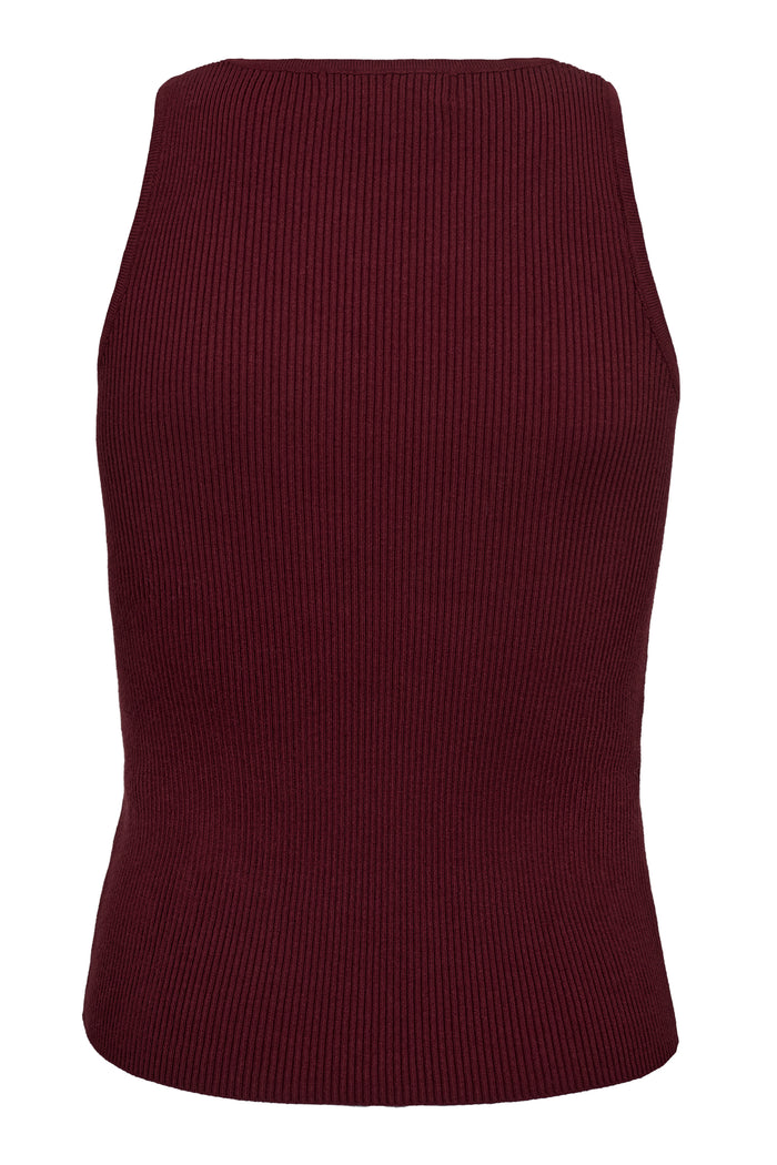 Rib Top Knit, Burgundy