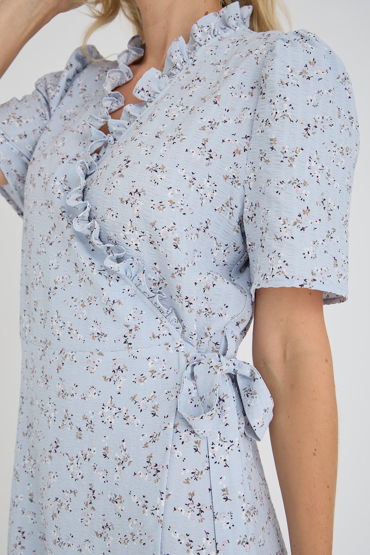 Peony Kjole, Lyseblå Multi