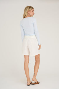 Lerke Hør Shorts, Hvid