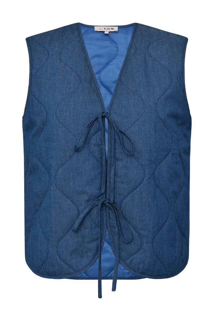 Kamma Quilt Vest, Denim Blå