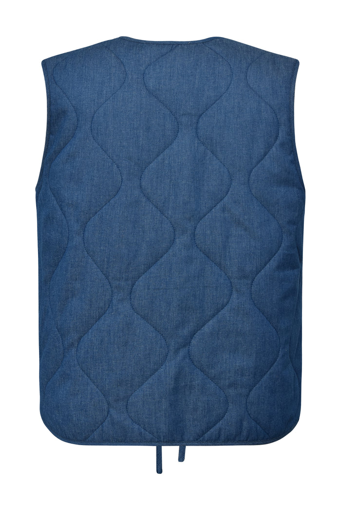 Kamma Quilt Vest, Denim Blå