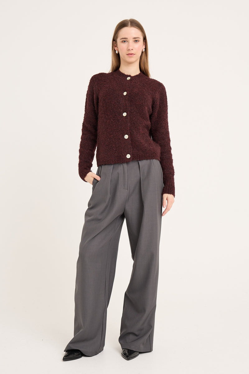 Audrey Strik Cardigan, Bordeaux