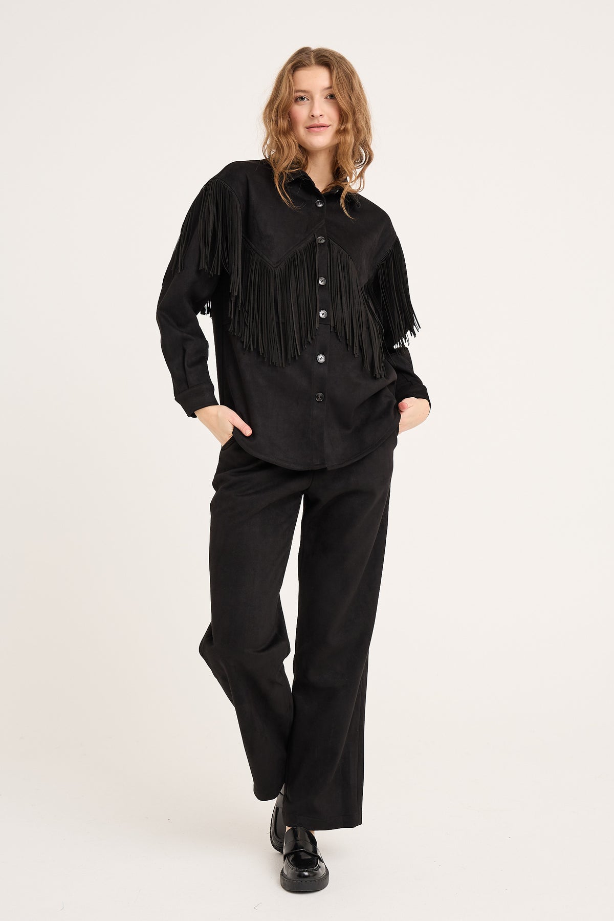 Fringe Skjorte, Sort