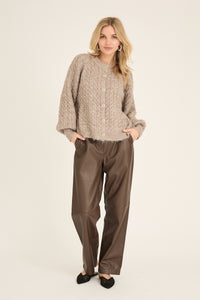 Kabba Strik Cardigan, Light Brown