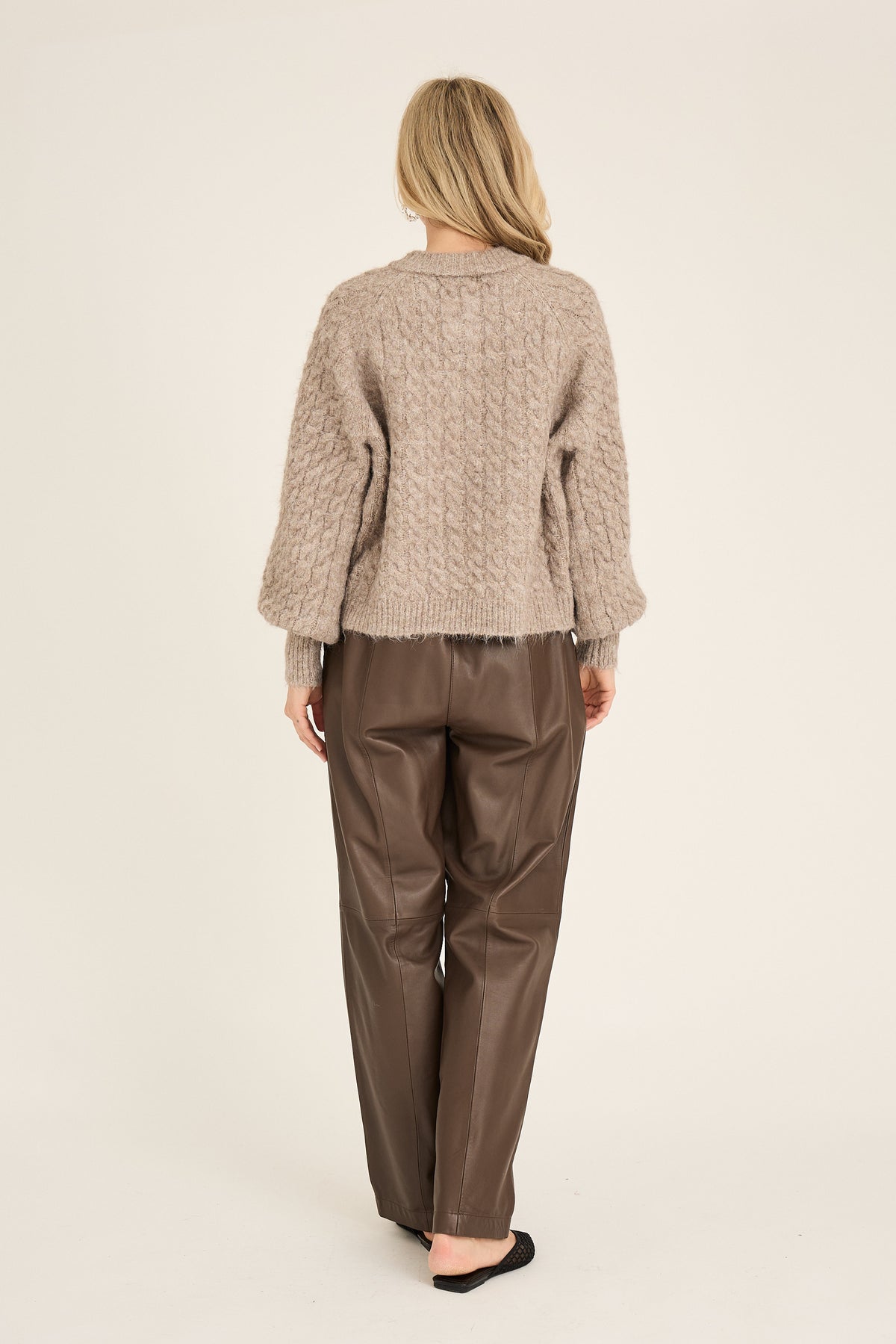 Kabba Strik Cardigan, Light Brown