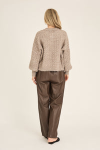 Kabba Strik Cardigan, Light Brown