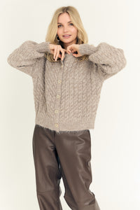 Kabba Strik Cardigan, Light Brown