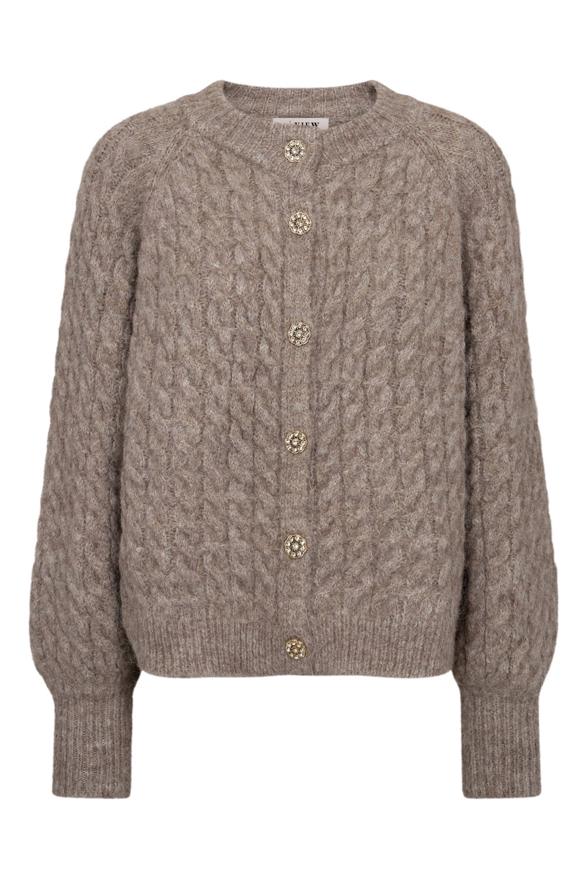 Kabba Strik Cardigan, Light Brown