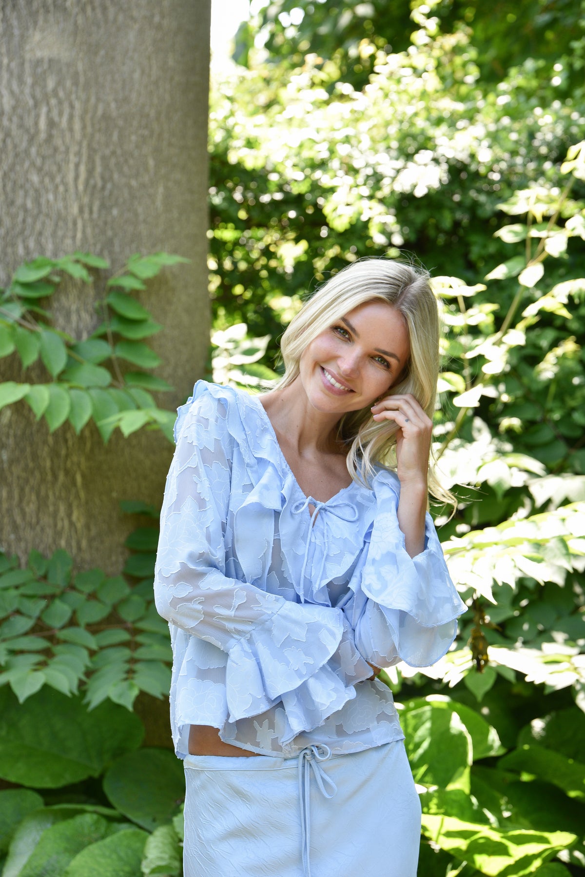 Floretta Bluse, Light Blue