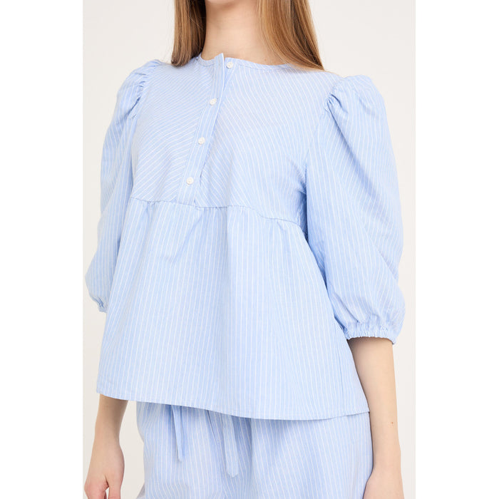 Betty Bluse, Blue/White