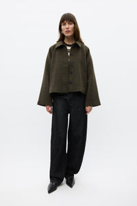 Seneca Uld Jakke, Dark Olive Melange