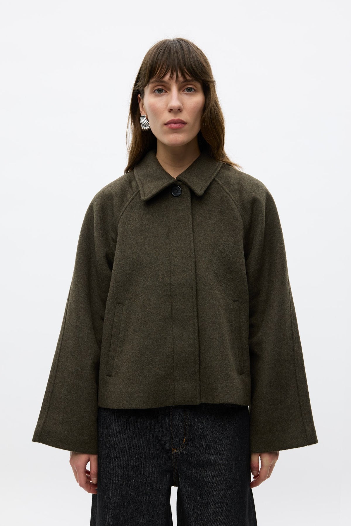 Seneca Uld Jakke, Dark Olive Melange