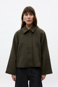 Seneca Uld Jakke, Dark Olive Melange