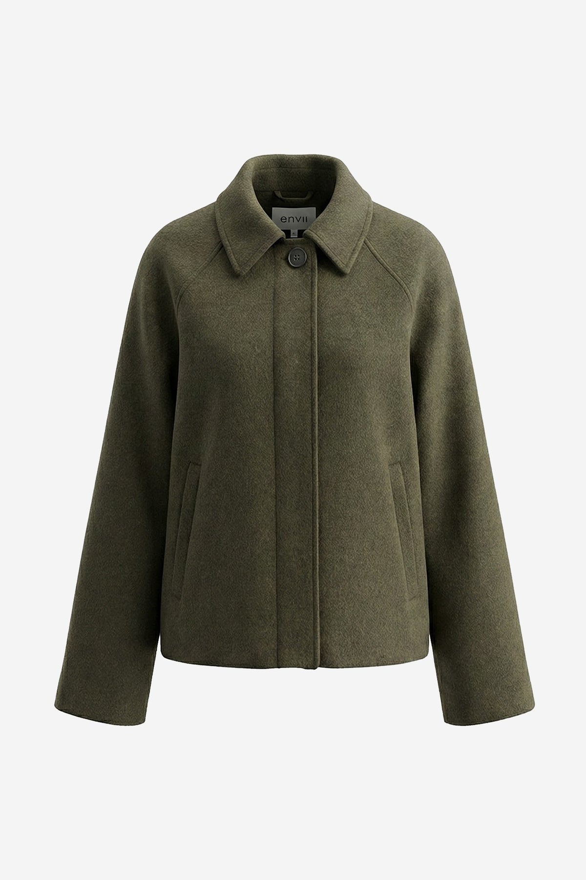 Seneca Uld Jakke, Dark Olive Melange