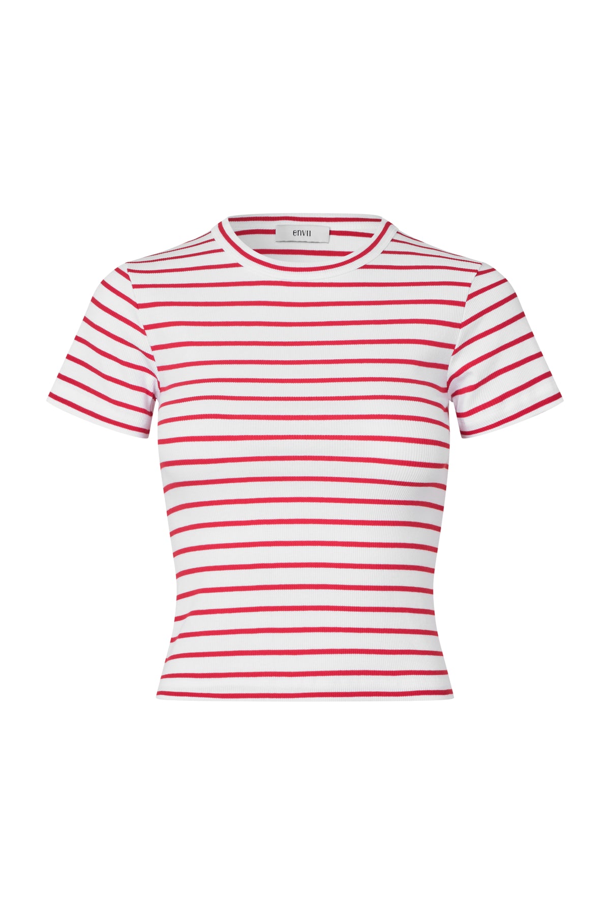 Ally Crop Tee, Salsa Stripe