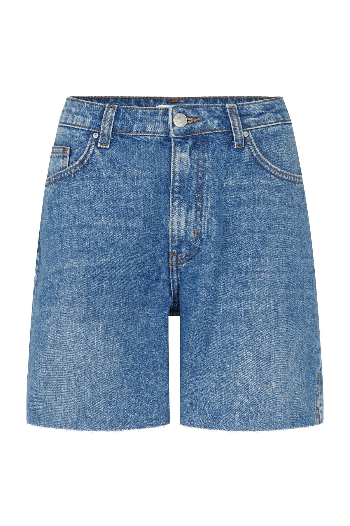 Biloba Denim Shorts, Worn Dark Blue