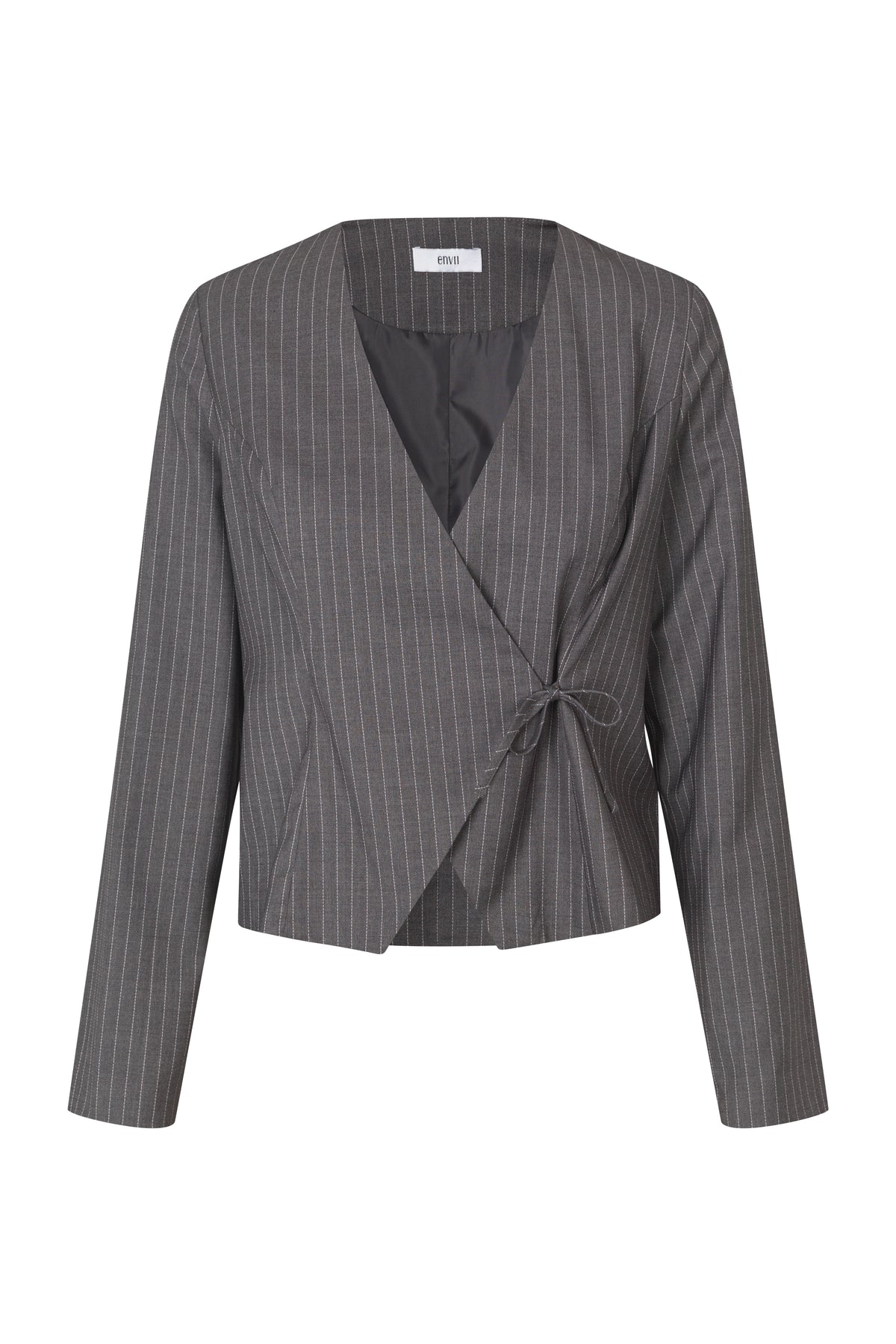 Croydon Bluse, Grey/White