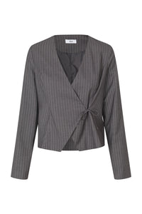 Croydon Bluse, Grey/White