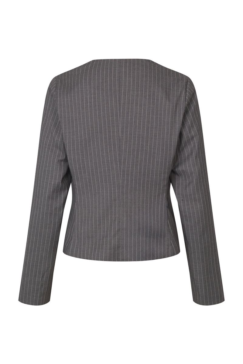 Croydon Bluse, Grey/White