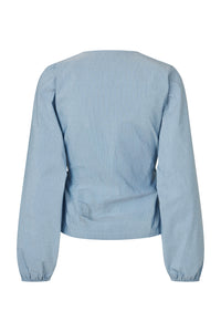 Lydia Top, Navy/Azure Stribet