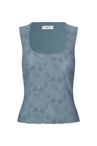 Wilma Top, Faded Denim