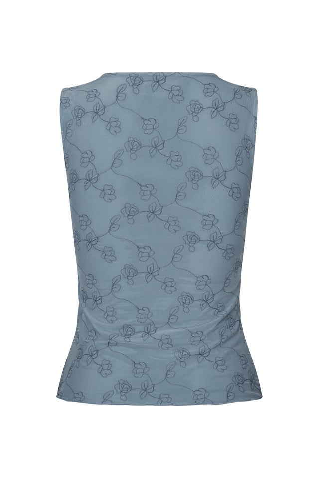 Wilma Top, Faded Denim