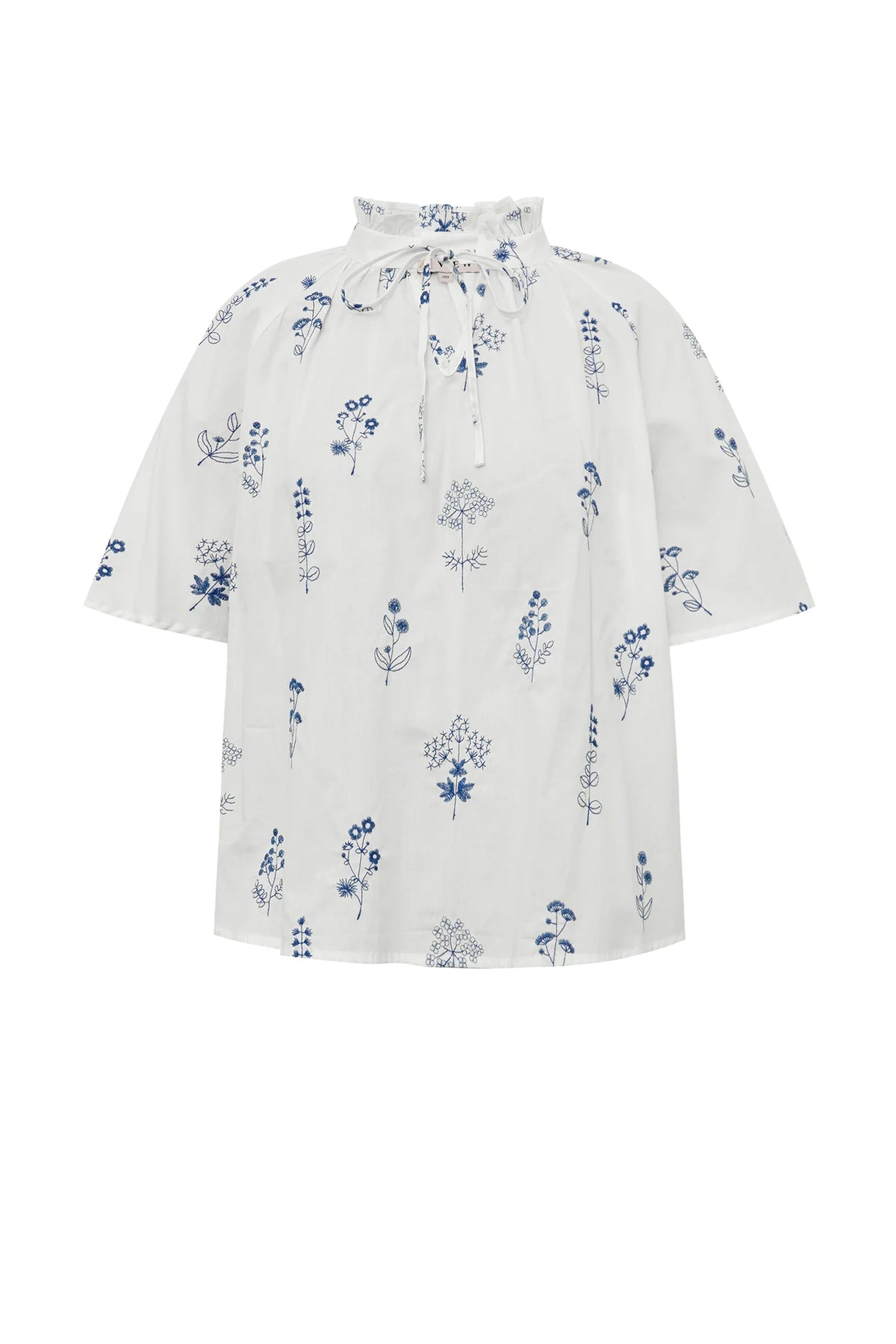 Agnelia Bluse, White/Blue