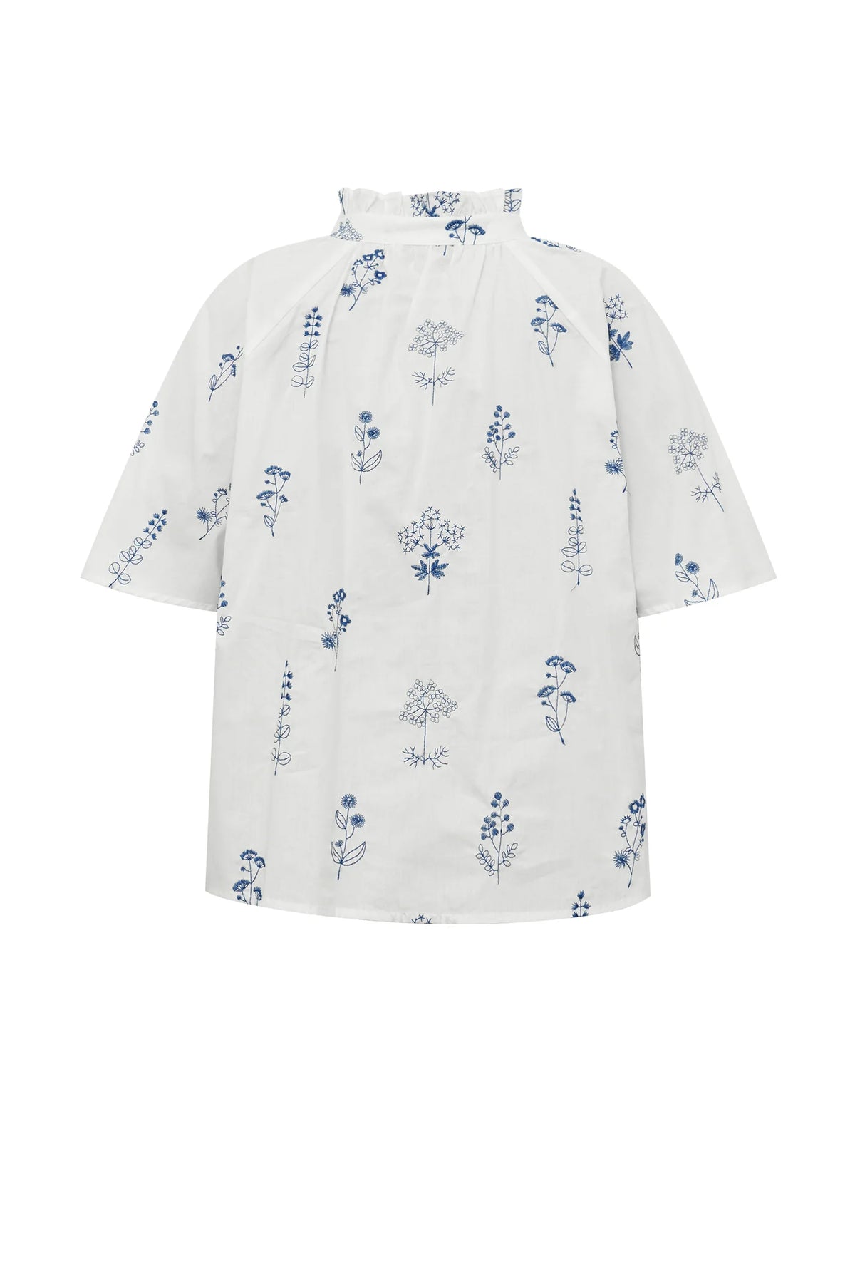 Agnelia Bluse, White/Blue