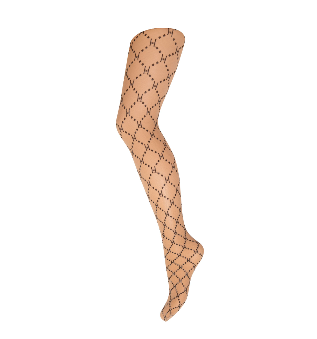 FORUDBESTILLING - Logo Strømpebuks, Nude/Sort