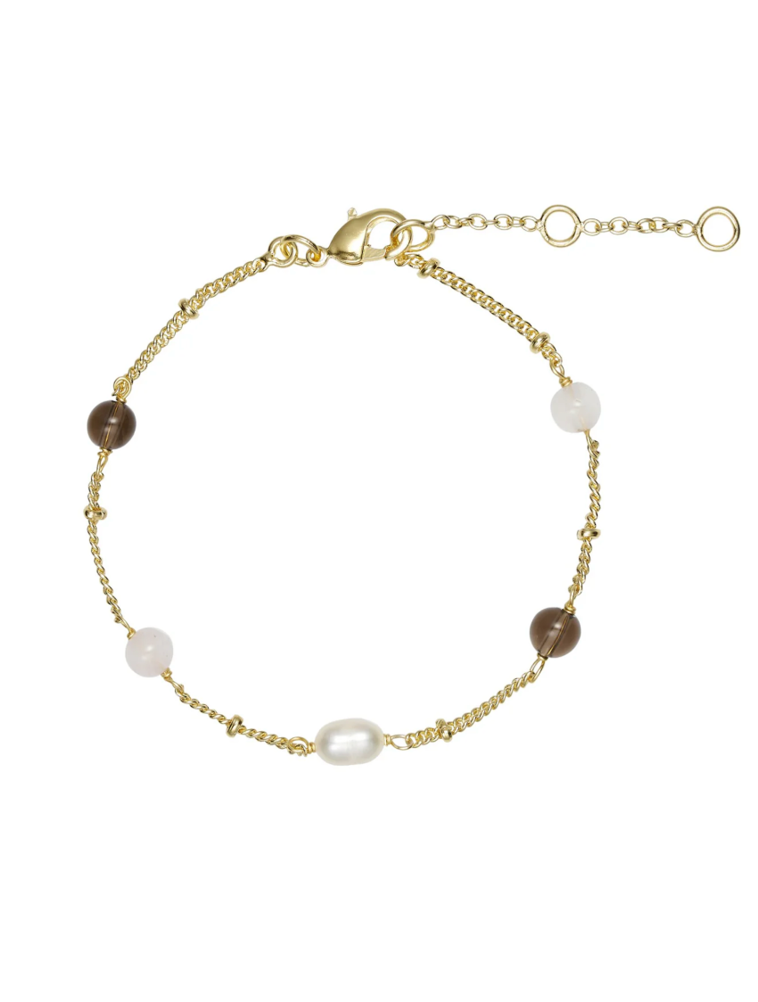 Anais Armbånd, Smoky Rosa, Guldbelagt