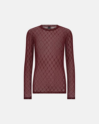 HTD Logo Mesh Bluse, Rød