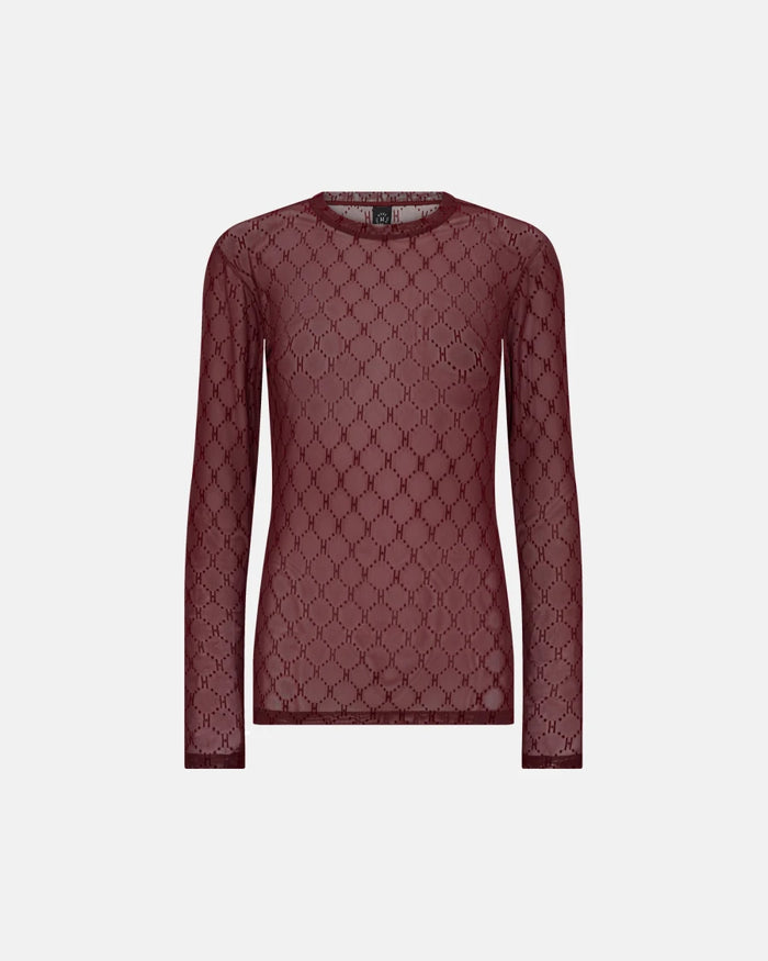 HTD Logo Mesh Bluse, Rød