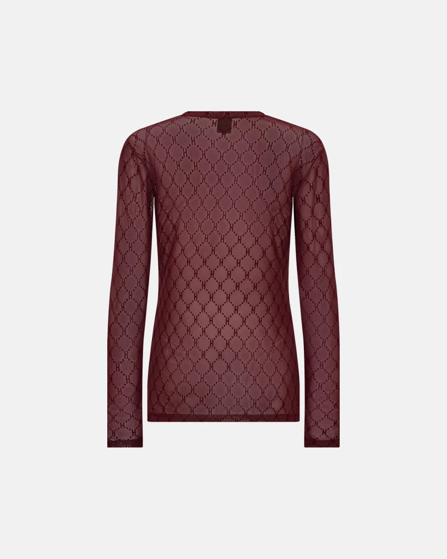 HTD Logo Mesh Bluse, Rød