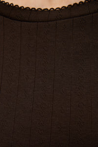 Volvi Langærmet, Brun m. Broderi